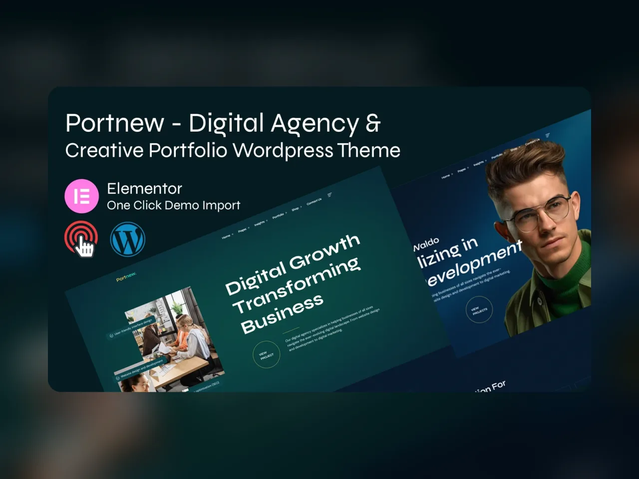 Portnew: Digital Agency & Portfolio WordPress Theme, image 1 of 1